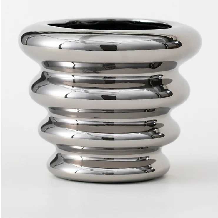 Stacked circular ceramic flower pots modern ins style storage tube makeup pen bucket succulent flower pot decorations