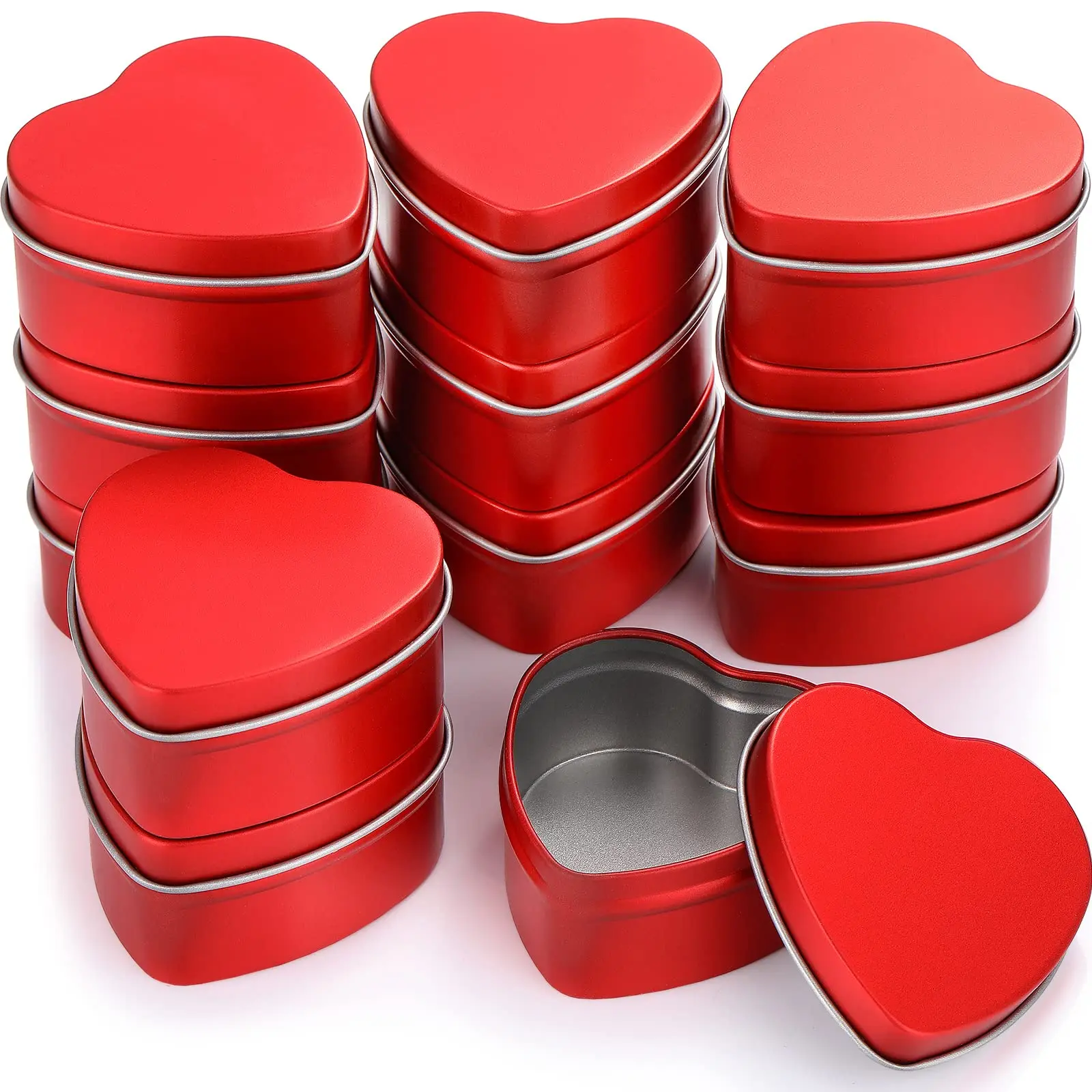 Wholesale Heart Shaped Red Metal Tins Box Food Grade Candy Biscuits Container Case Tin Cans For Candles