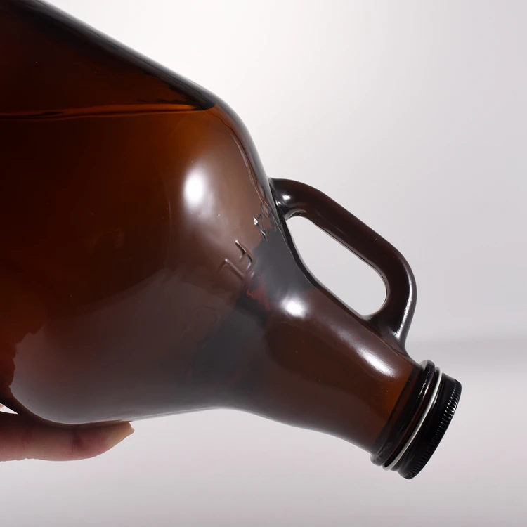 new arrive 64oz food grade amber fresh milk glass bottle with sealing ring for home