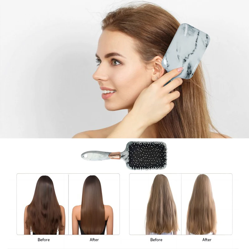 Wholesale marble air bag acetate pig hair massage comb acetate bristle brush comb