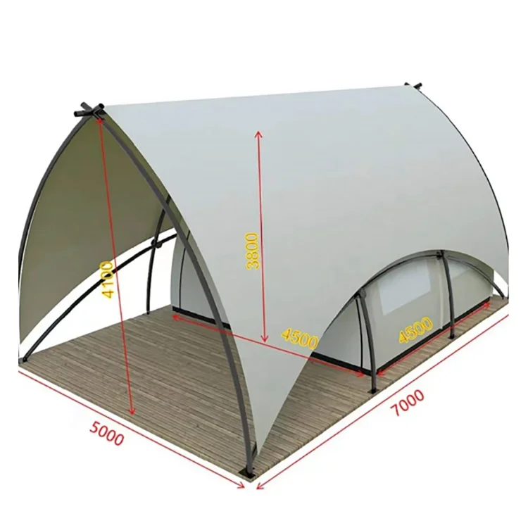 Outdoor Luxury Hotel Style Hut Tent Triangle House Tent Waterproof And Sunscreen