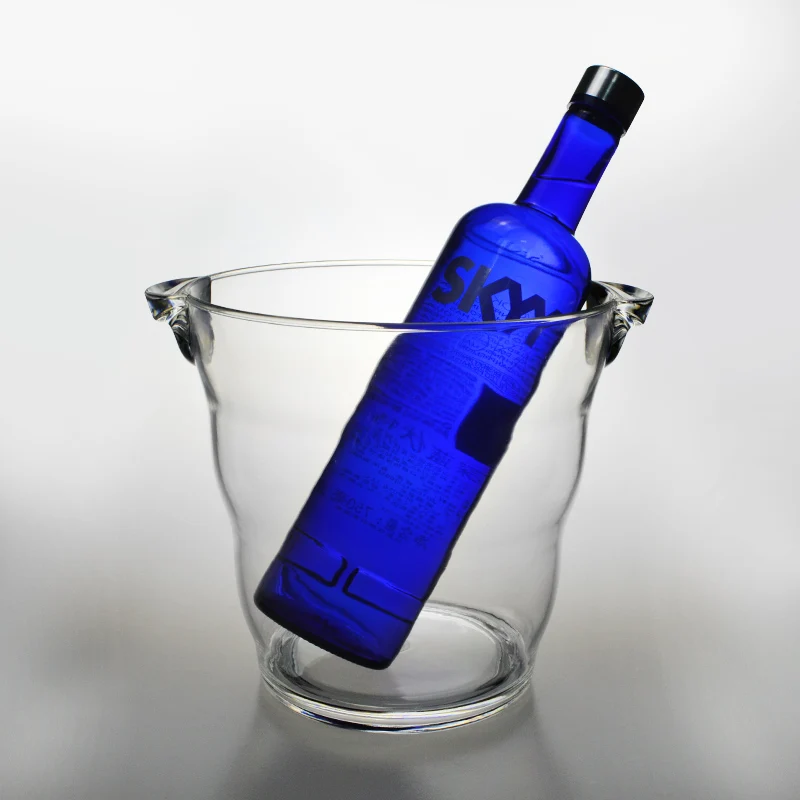 Customized champagne Ice Bucket Easy to Clean Flashing 4.5 litre Ice Bucket Portable Wight Application Led Ice Buckets