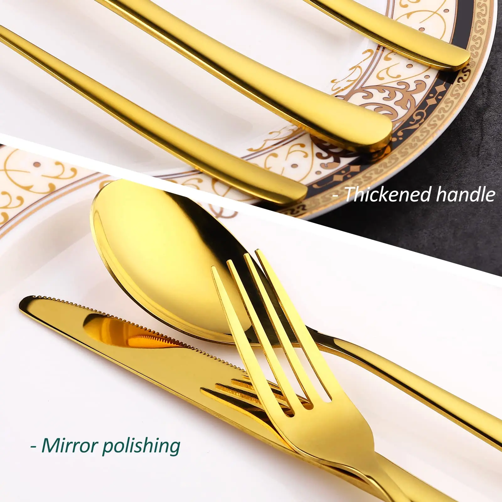 Hot Selling 2023 Wholesale Products Moonlight Gold Knife Fork Spoon Cutlery Set Wedding