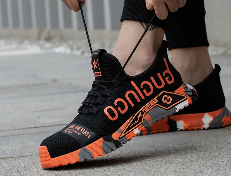 High quality rubber sole lightweight breathable safety shoes climbing worker Shoes safety shoes man