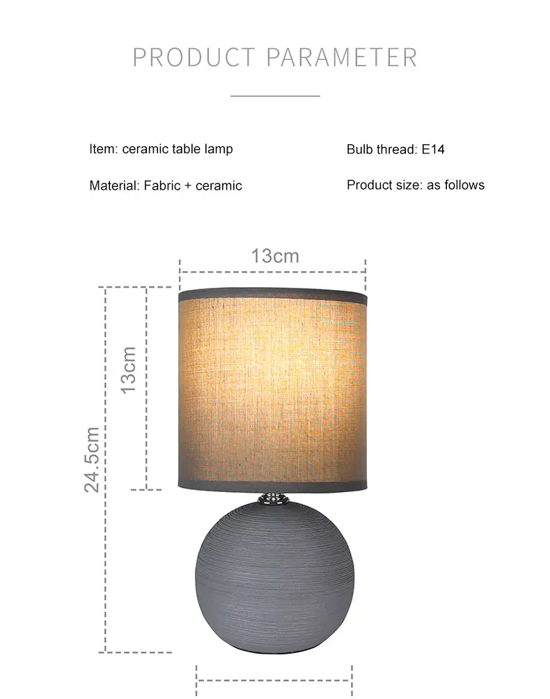 SML Nordic Table Lamps Ceramics Desk Lights Korean Bedside Night Light shade Living Room Home Japanese Lighting