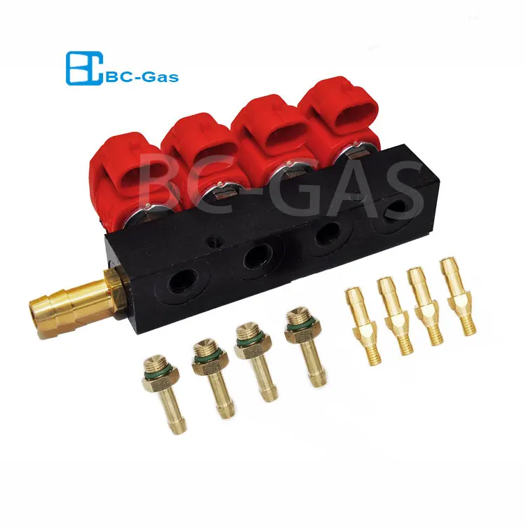 4cyl 3ohm система впрыска топлива cng Инжектор рельс CNG Common rail Форсунка 3 Ом автоматический комплект для преобразования газа с 4 цилиндрами