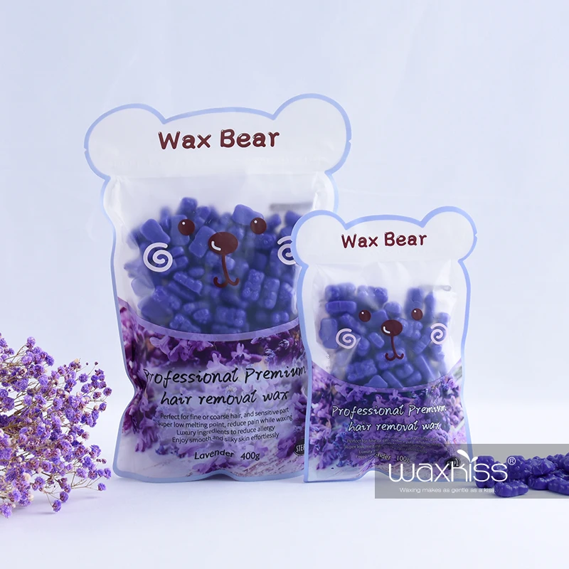  Waxkiss High end формула 100g сумки постоянное удаление волос органические кремового оттенка воск фасоли сои горячий запечатываний жесткий восковые