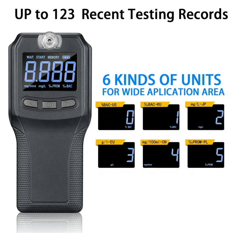 Factory OEM ODM Fuel Cell Alcohol Tester VA Screen Portable Alcohol Checker Alcohol Breathalyzer