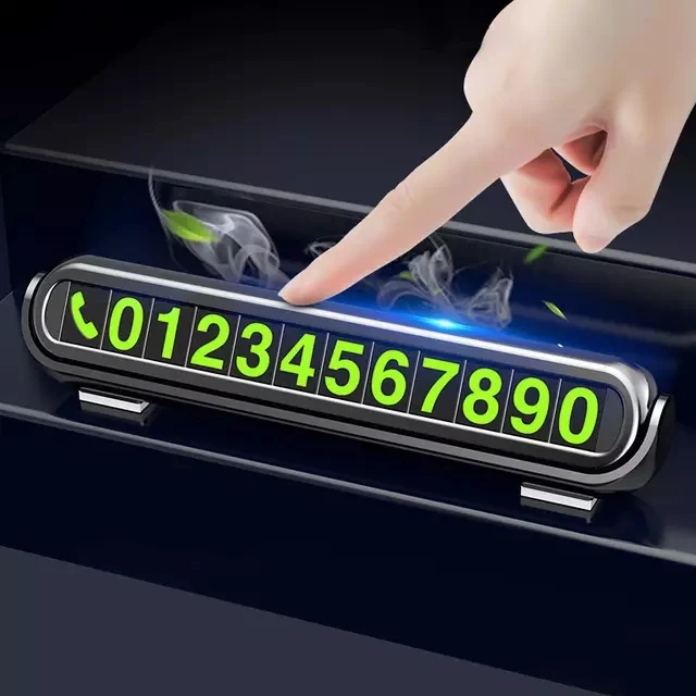 2020 New Luminous Car Temporary Parking Card Sticker Car Air Freshener Auto Phone Number Card Plate Car Aromatherapy Accessories