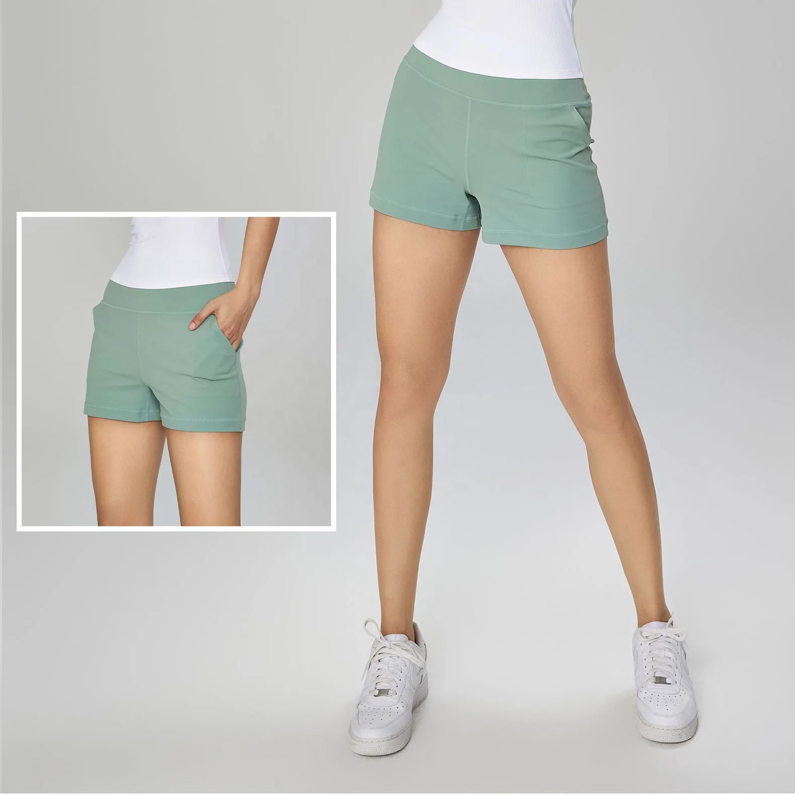 Sumer athleisure women shorts with pockets Running Jogger Wear Short Pant Sports Gym Training Shorts