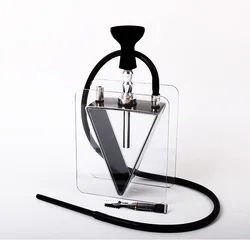 wholesale acrylic triangle shape hookah transparent plastic portable shisha