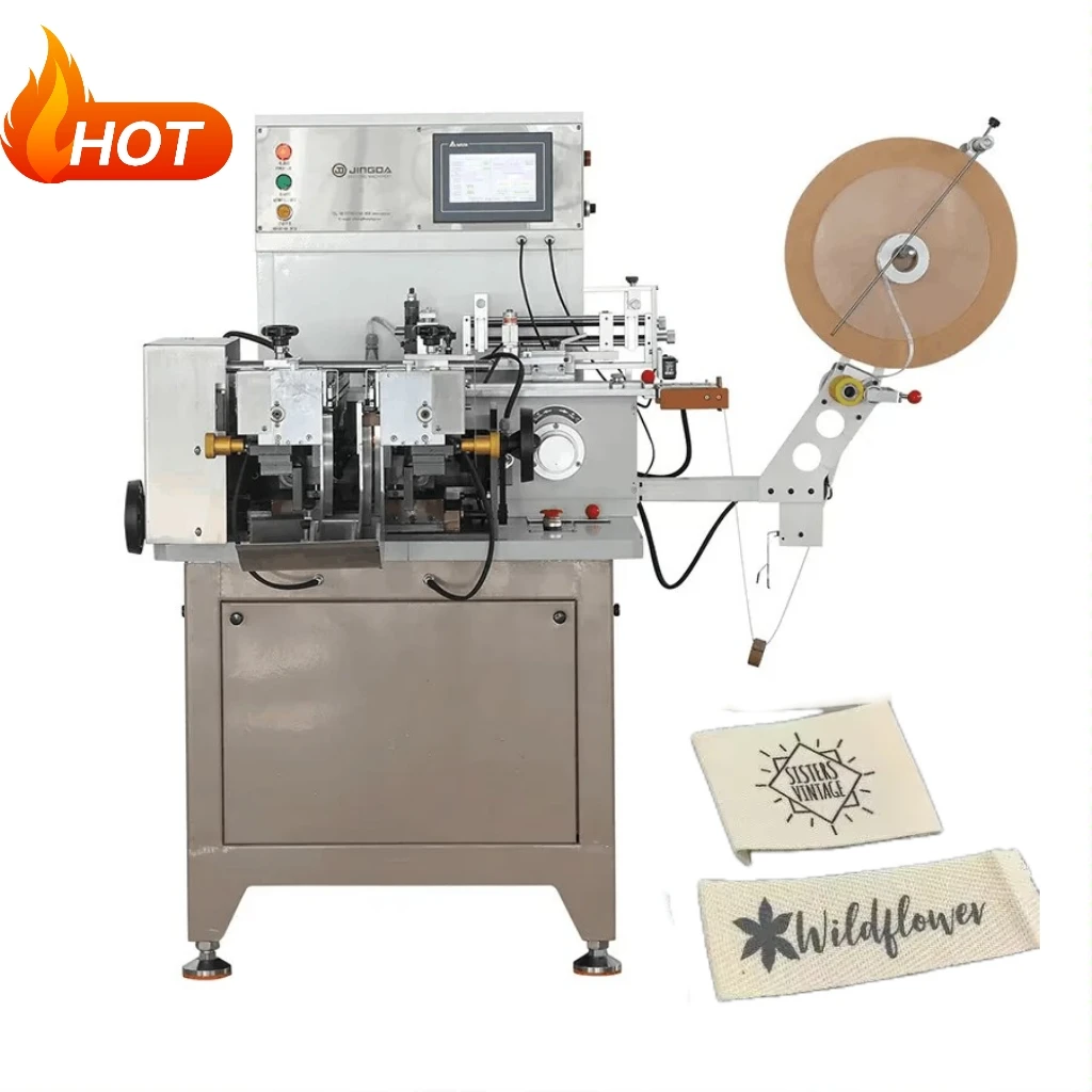 Hot Sale Automatic Automatic Label Cutting Machine Woven Belt Ribbon Label Cutting and Folding Machine