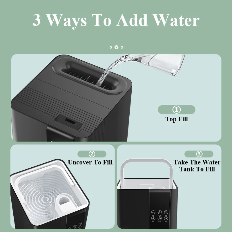 Home LED screen temperature display ultrasonic air purification humidifier app control cool mist humidifier