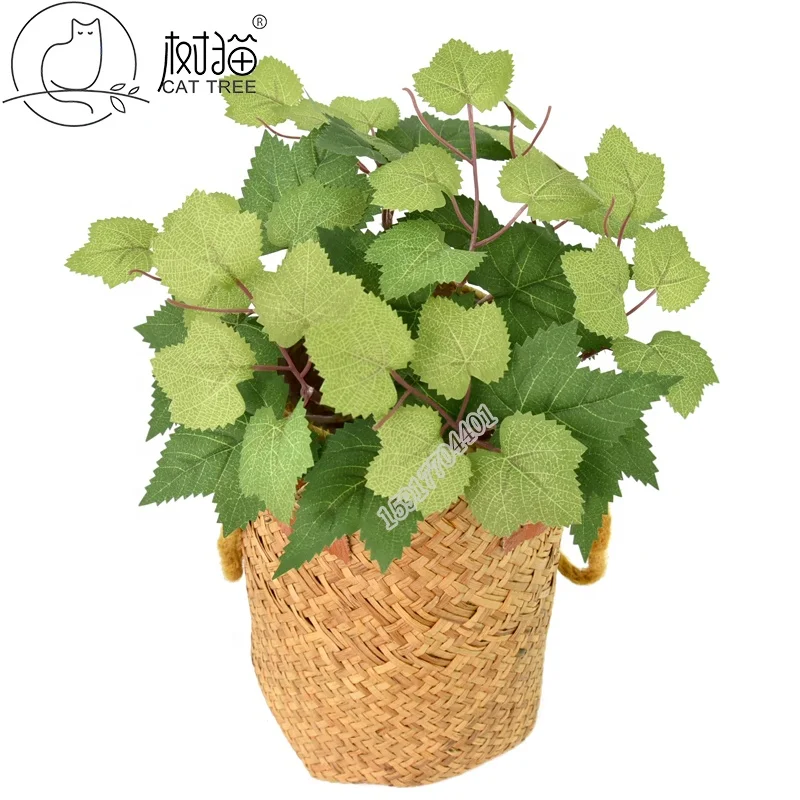 Factory sale 26 cm silk flower grape vine plant fake plant artificial grape leaves for wall decoration
