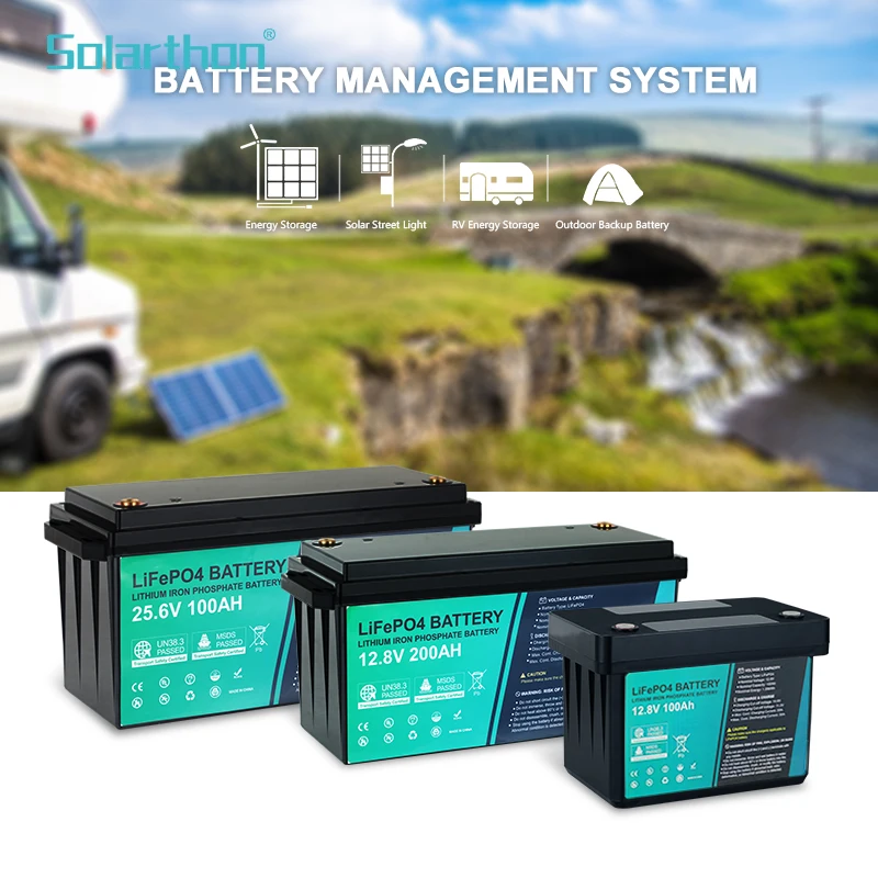 Solarthon 24V 100Ah литиевая батарея Lifepo4 аккумуляторная 25 6 V литиевые батареи 200Ah