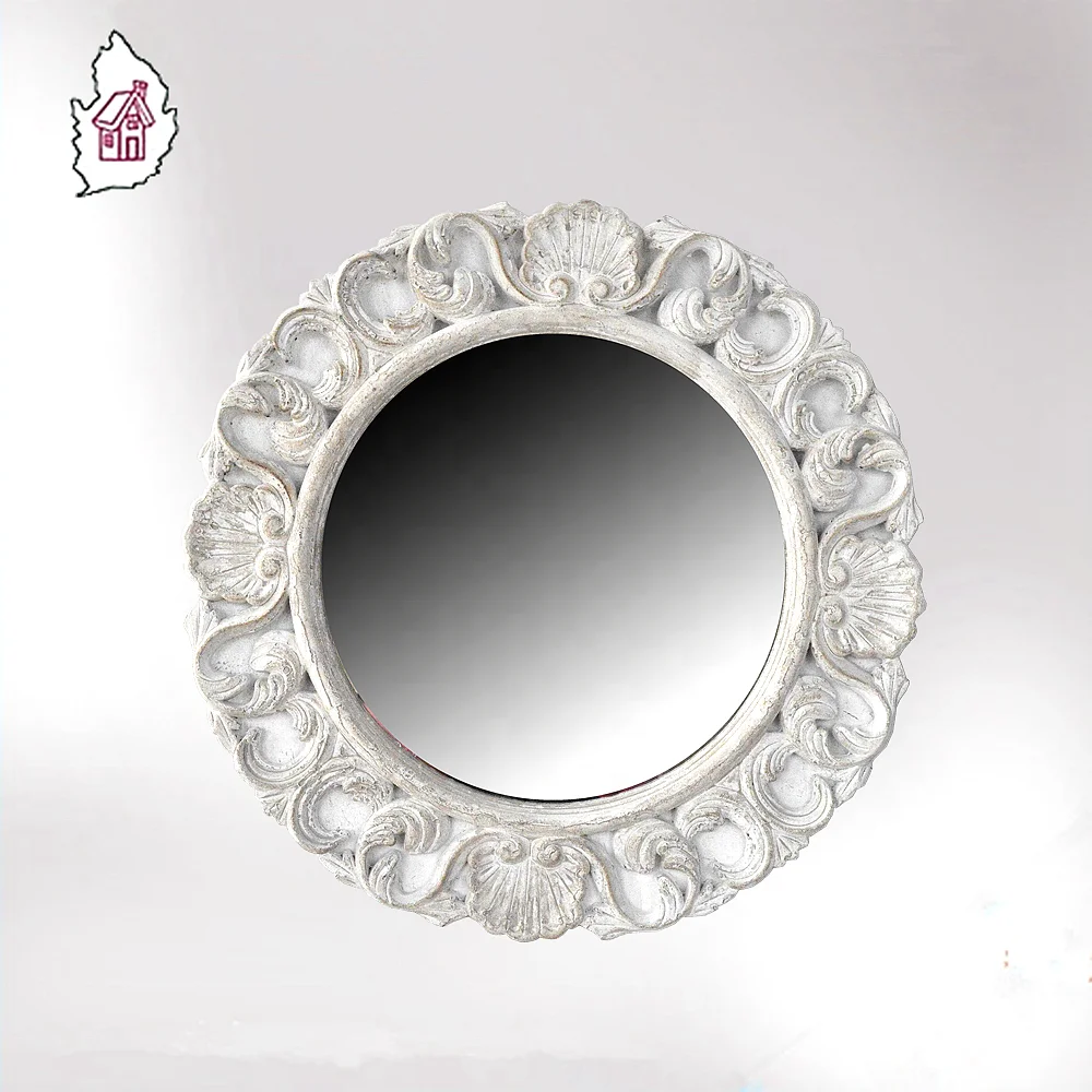 antique decorative oval wooden mirror frame for home decor