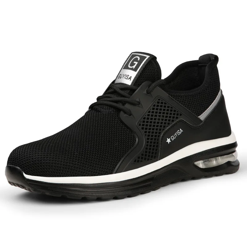 Hot selling professional Flyknitting Upper Soft and Comfortable Anti Stabbing  safety boots for men steel toe