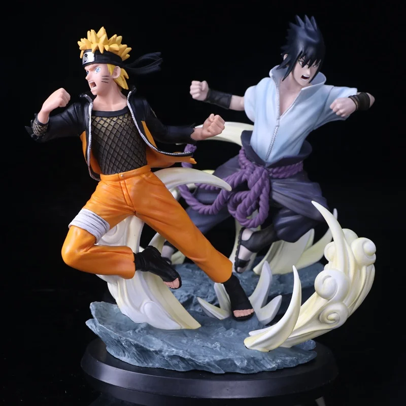 T Club Tsume Ultimate Storm Naturo VS Sasuke Battle Statue Decoration Boxed  Action Figure Toys