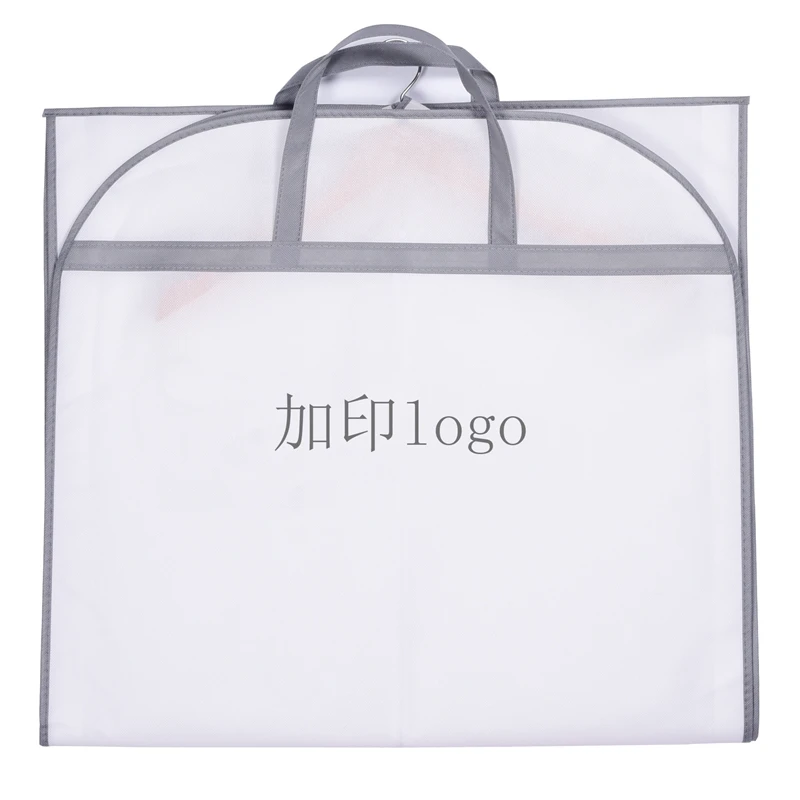 Non Woven Garment  Pouch Wholesale with Handles Foldable Suit Cover, Custom logo printed suit cover garment bags