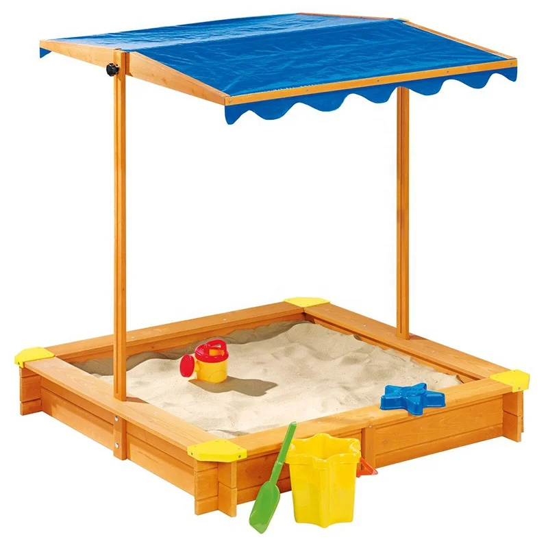 Outdoor Garden Home Kids Playground Playsets Wooden Sandbox Wood Sandpit