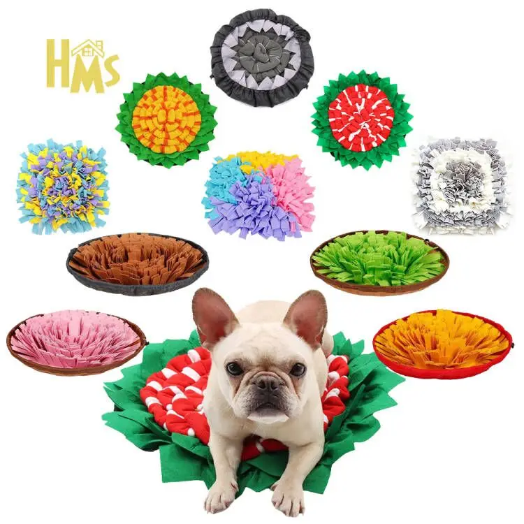  HMS custimise soft dog webbing flower snuffl mat pet sniffing pads wooly training snuffle Feeding 2021 for dogs