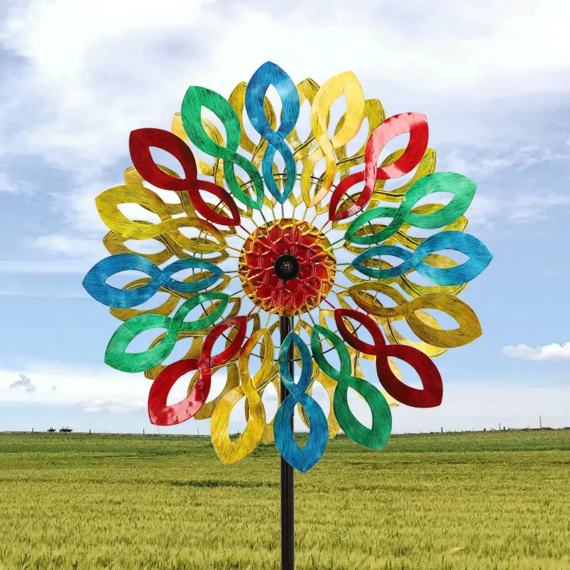 84 INCH Colorful Windmill Wholesale Metal Outdoor Wind Spinner for Sale