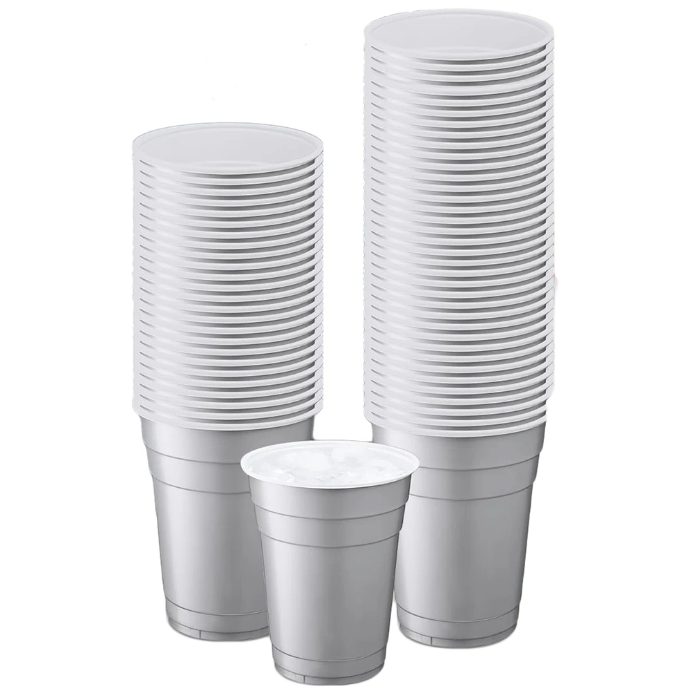 grey plastic solo cups customized PP 16oz plastic party bar cup plastic drinking cup