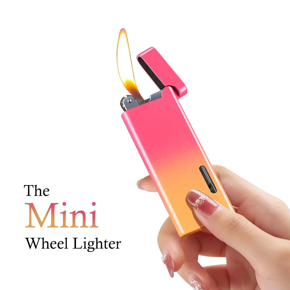 Wheel Sand Lighter Gas Refill Flint Oblique Fire Soft Flame Cigar Customized Cigarettes Lighter Logo Color Matching Metal Modern