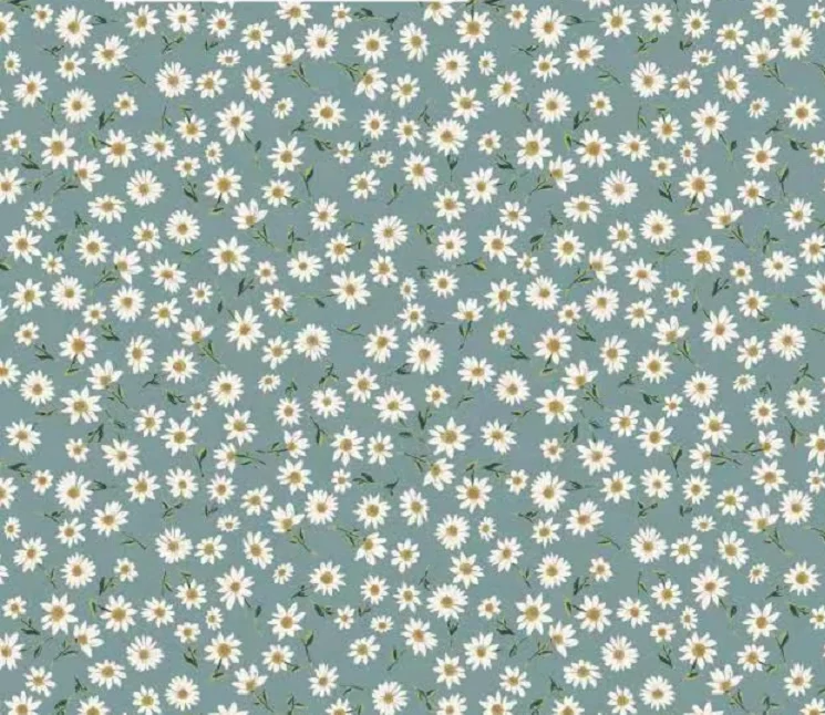 Rayon viscose challis  fabric 100% printed daisy  viscose  weaving spun rayon  slub fabric for suit  in stock