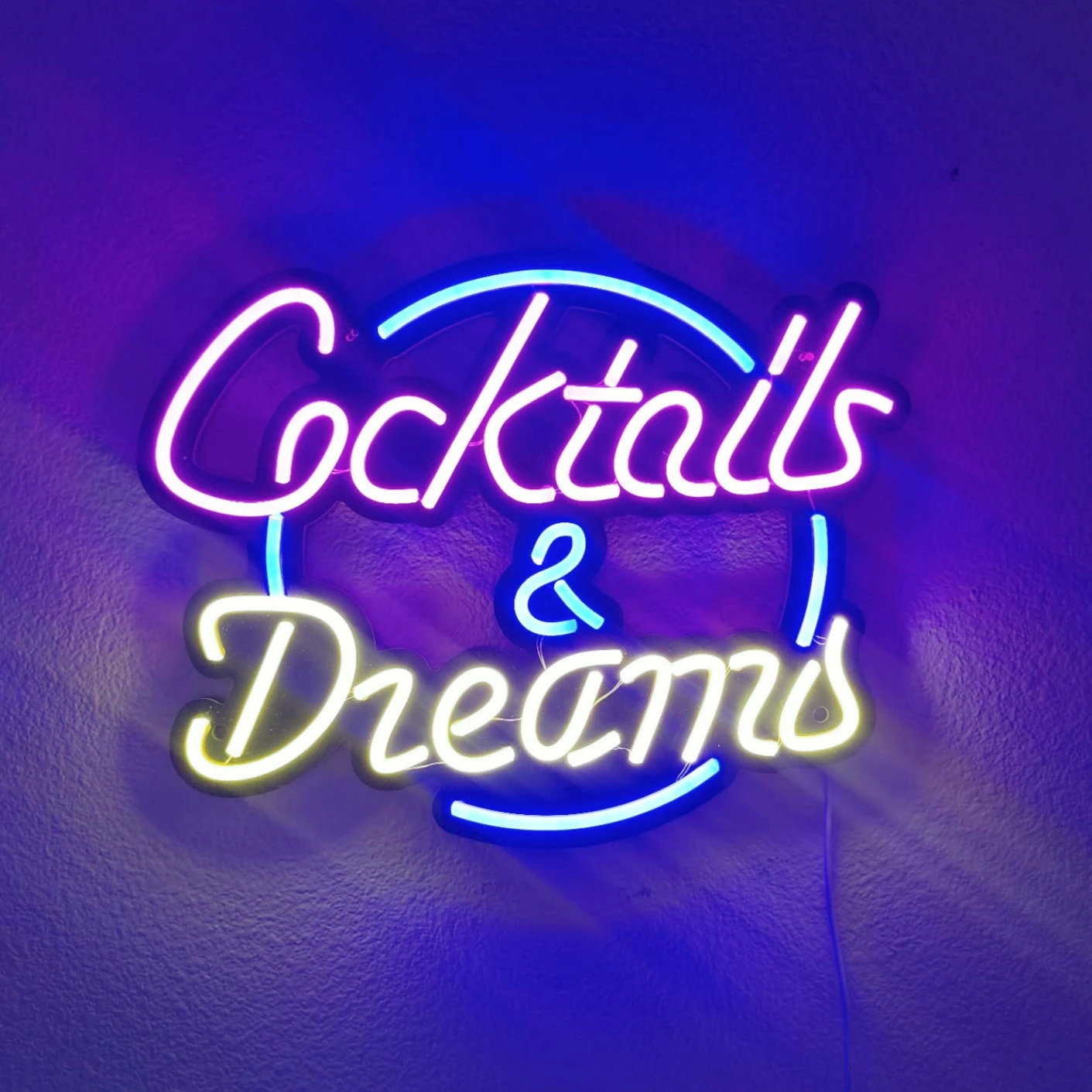 Manufacturer Fast delivery Dropshipping Cocktails&Dreams led logo neon sign neon flex de silicona