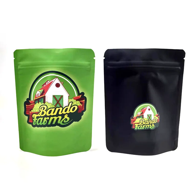 Custom Printed 3.5g Plastic Edibles Candy Pouch Aluminum Cookies Seeds Child Resistant Ziplock Smell Proof Packaging Mylar Bags