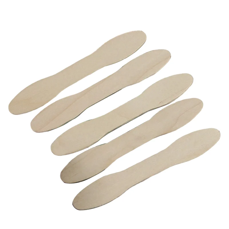 Disposable100% Birchwood Ice Cream Wooden Stick and Spoon ice Cream Tools Color Birch Wood