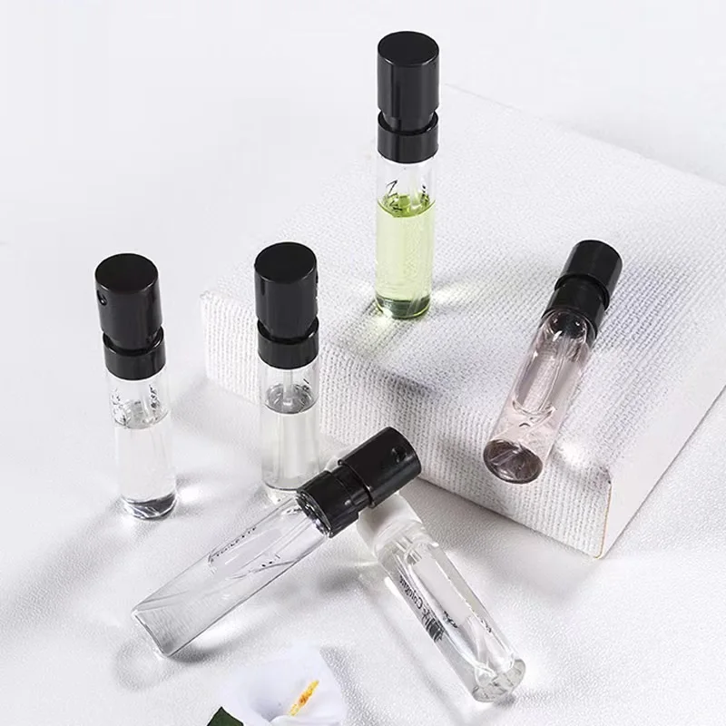2ML Black White Mini Size France Style Empty Glass Sample Fragrance Perfume Tester Bottle