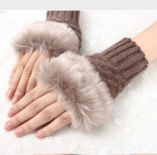Оптовая продажа, зимние женские теплые перчатки с рукавом до локтя, шерстяные короткие вязаные перчатки с открытыми пальцами