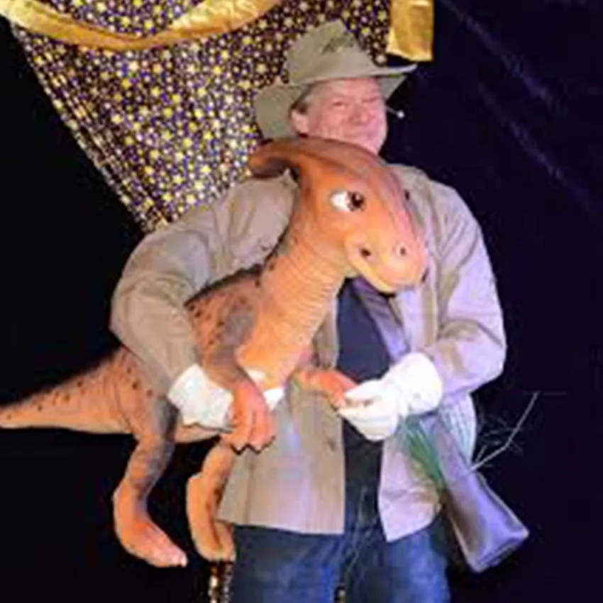 P001 Realistic Baby Dinosaur Hand Puppet with Voice