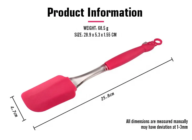 RTS Low MOQ Good Quality Silicone Spatula With Plastic Handle For Cake Tools