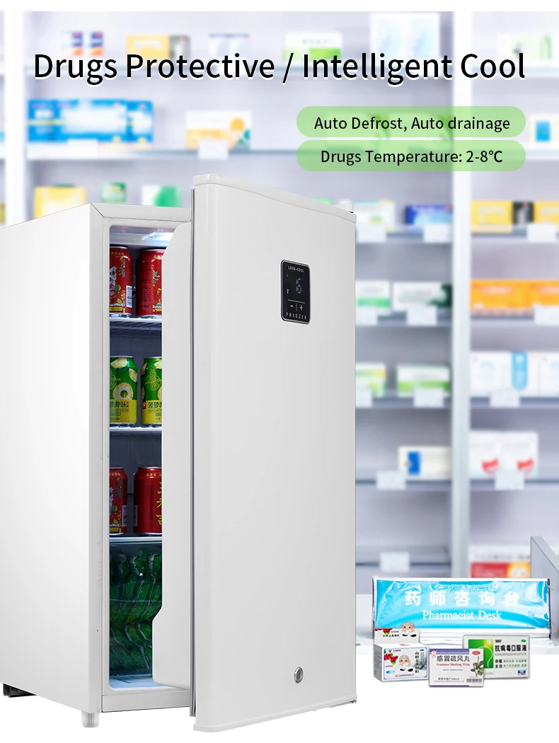 Mini Fridge Portable Compact Refrigerator Electric Cooler and Warmer 46L 6 Can for Car Boat Self-driving Camping Outdoor