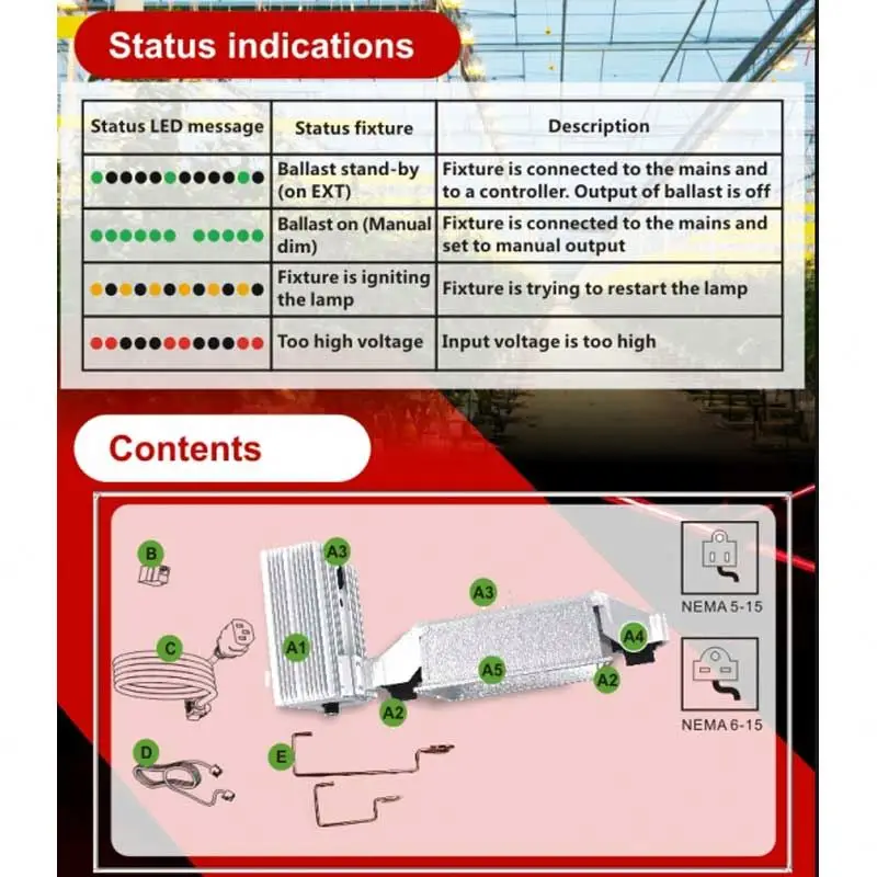 Dimming  600 watt 750 watt 825w 1000w 1150w hps digital ballast grow lights hps 1000w 600w with Electronic Ballast