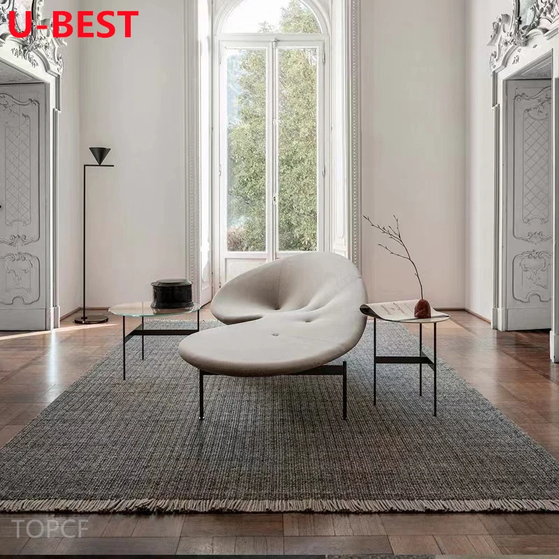 U-best Creative Artistic Design Popular Fabric Upholstery Recliner Velvet Leisure Sofa