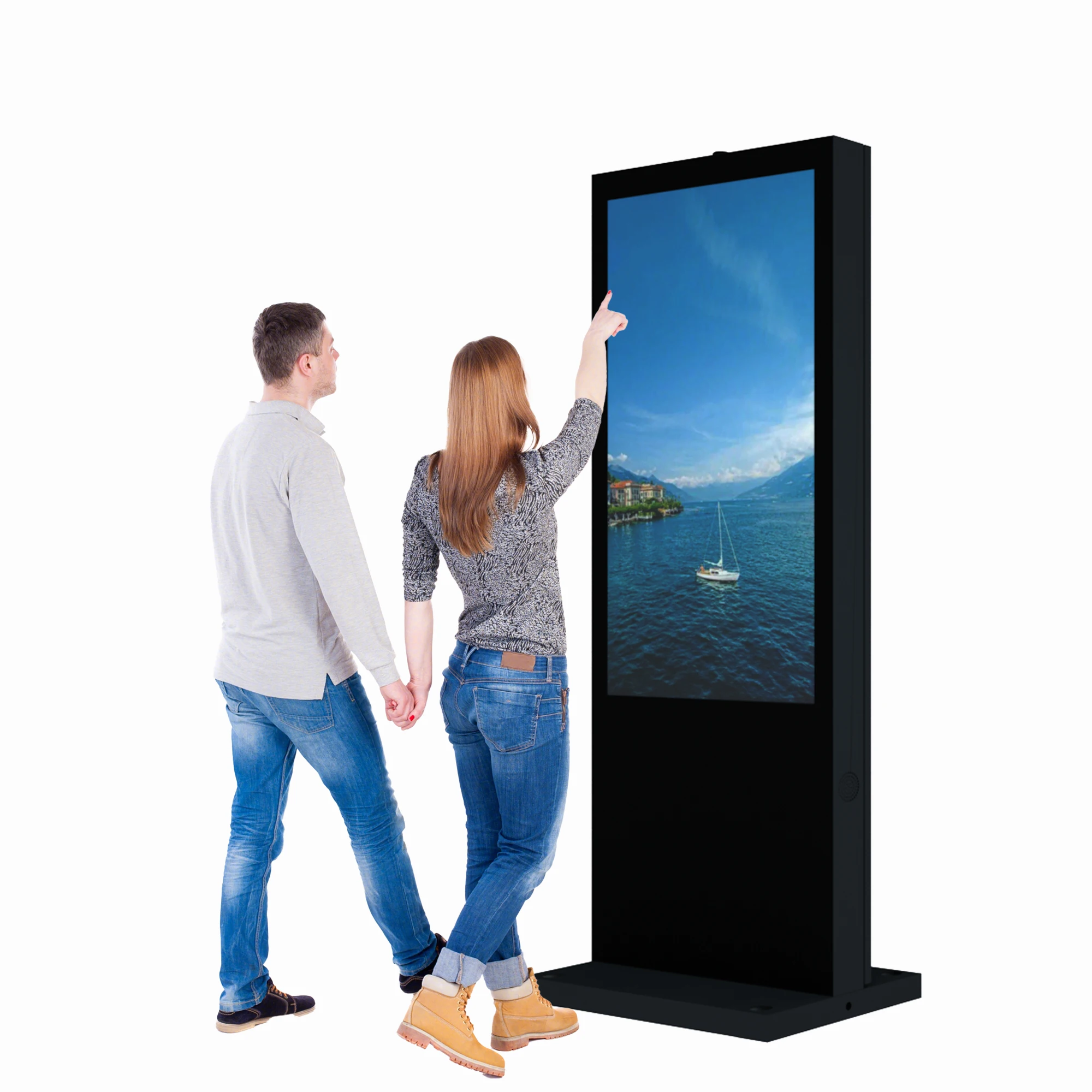 Remote Control Advertising Outdoor Kiosk WiFi Connection TV Screen Bus Kiosk Outdoor Totem with Cooling System LCD Display