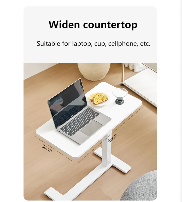 Simple and Modern Mobile Laptop Cart Folding Desk Pneumatic Lift Table Modern Tea Table Ergonomic Study Bed Side Lazy Desk