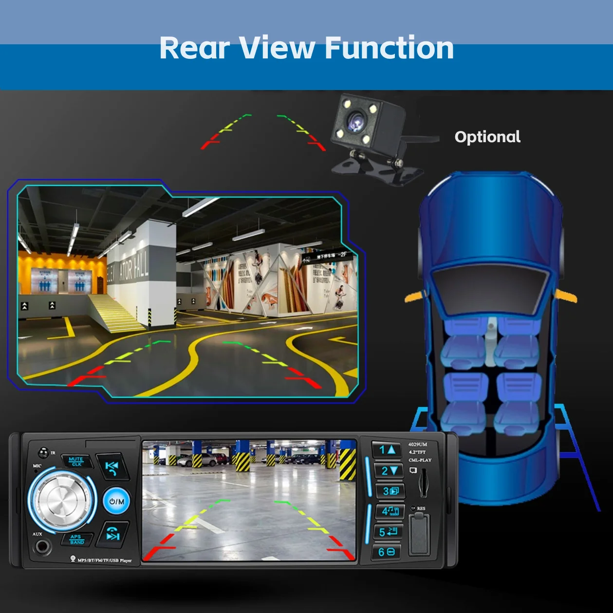 4.1 Inch Car radio Player 1 din car stereos Auto Radio reproductor de carro Multimedia Mp5 Player with USB BT FM