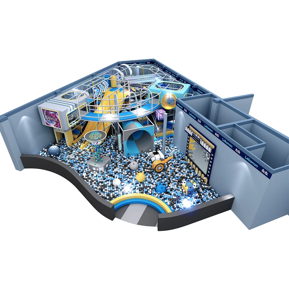 Amusement Park Trumpet Slide Kids Fiberglass Slide Playground Indoor Structure Softplay Equipment Plastic Indoor Playground