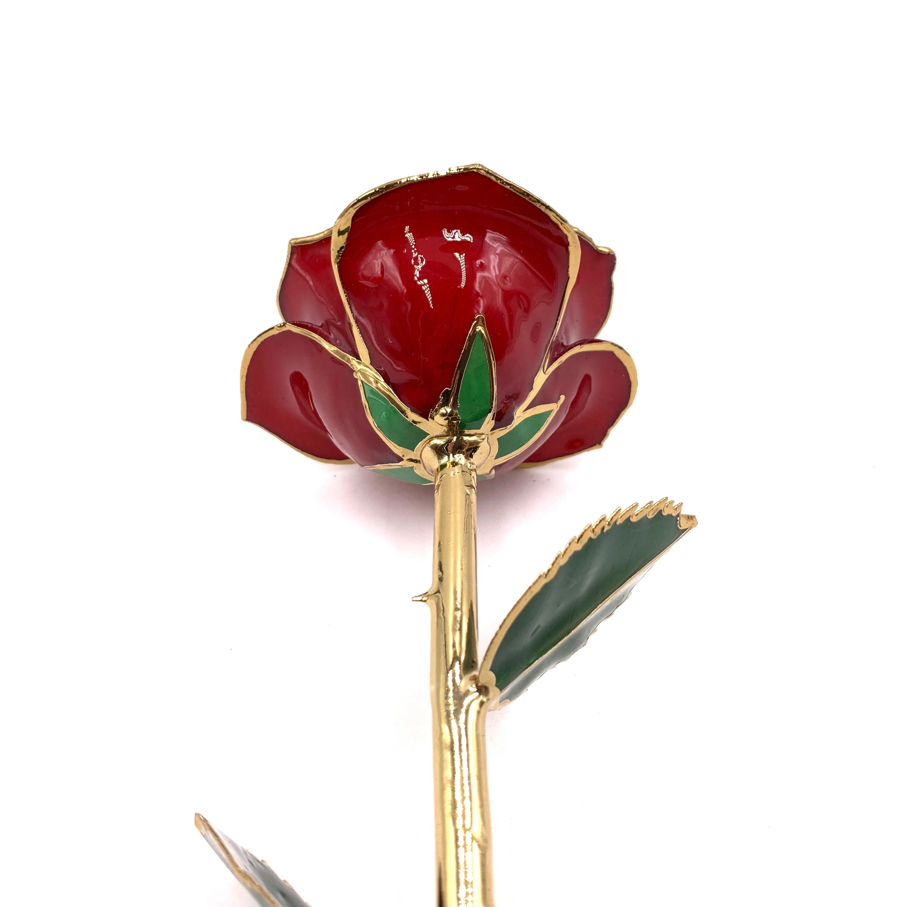  Удивительный внешний вид с покрытыем цвета чистого 24 каратного золота роскошный одного розового сохранены в цветочек для детей подарок