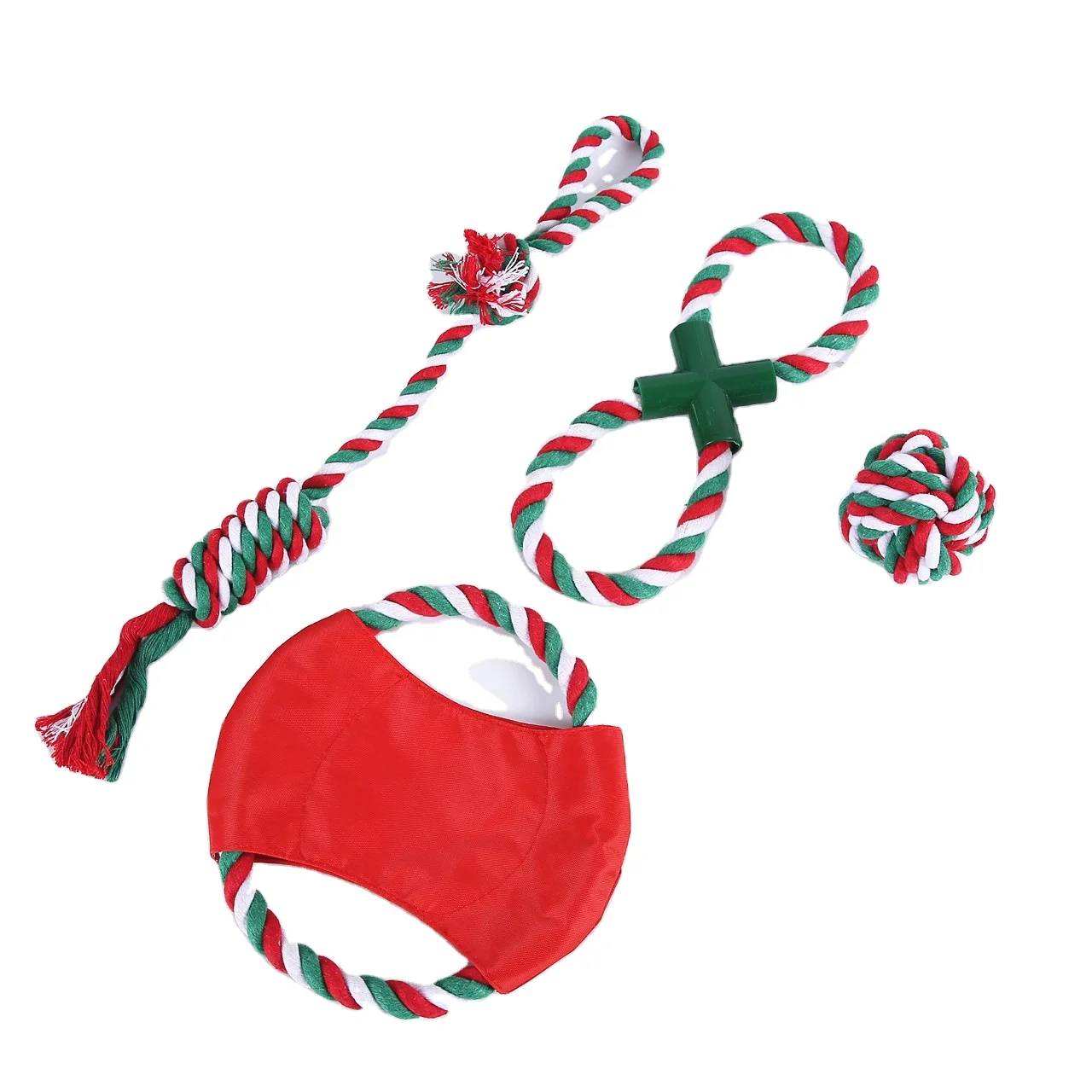 Wholesale Price Soft Cotton Rope Durable Pet Chew Dog Toy Set Special Christmas  Gift
