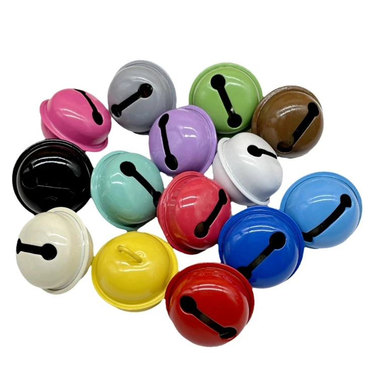 22mm Paint Candy Colored Pet Small Round Bell DIY Keychain Accessory Christmas Metal Pendant Bell