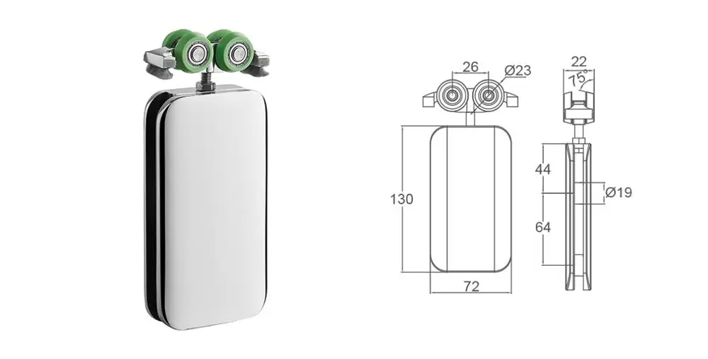 Glass shower door pulley wheel Shower enclosure plastic chrome double wheel heavy duty shower cabinet sliding door roller