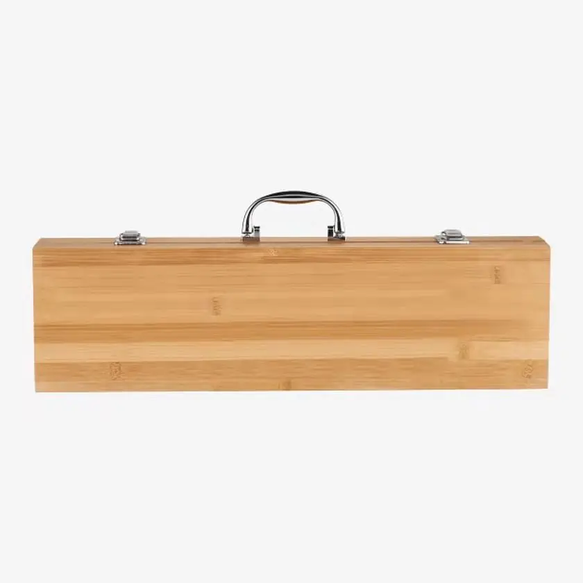 Professional Factory Telescopic BBQ Fork with Wooden Handle 31 to 81cm Stylish Bag