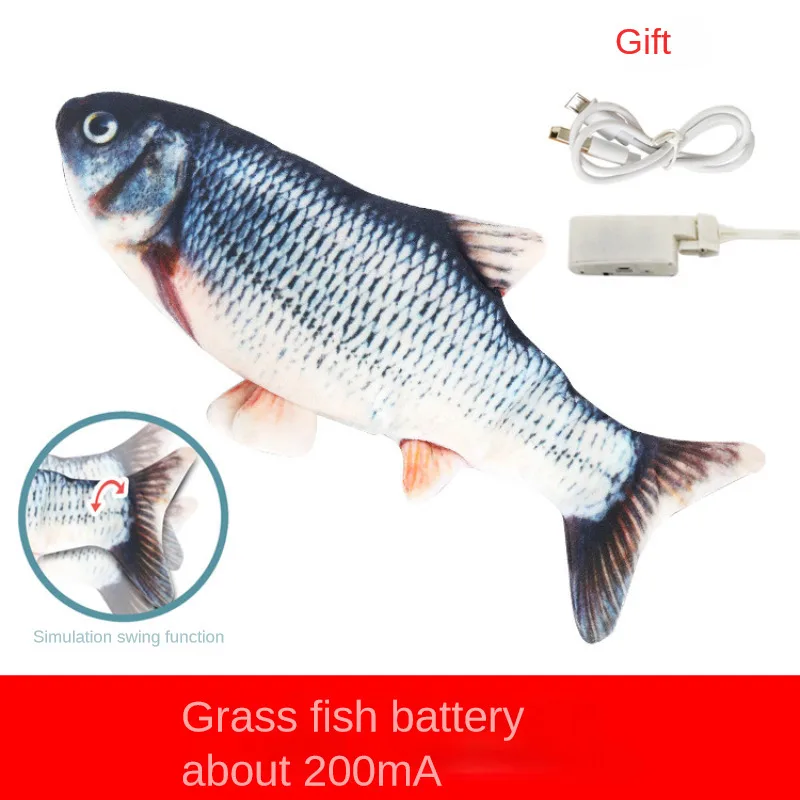 New design floppy shaking fish usb charging flippity fish interactive cat toy electric fish toy