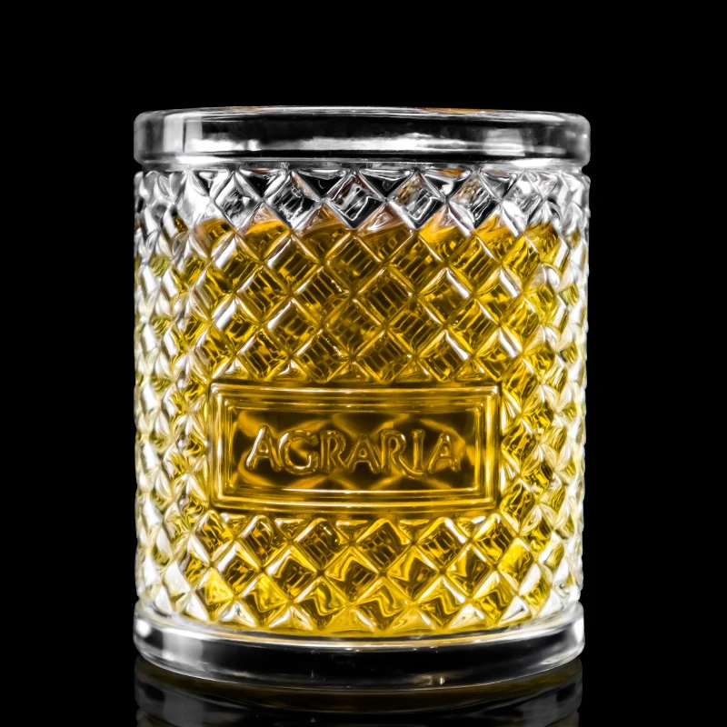 Amazon Hot Selling Custom Logo Exquisite Ribbed Water Glass Cup Whisky Glasses Whisky Tumbler Glassware